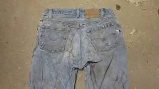 Rip and Destroy Old Levis Jeans 002 [upl. by Nwahc]