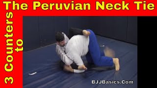 BJJ Basics Three Counters to The Peruvian Neck Tie [upl. by Notneb]