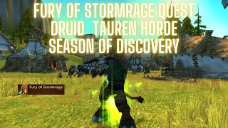 Fury of Stormrage Druid Tauren Quest Relics of the Tauren World of Warcraft Season of Discovery [upl. by Buell712]