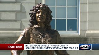 Statue honoring Christa McAuliffe unveiled at State House [upl. by Palmira]