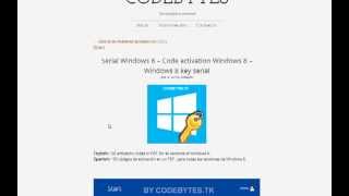 Serial Windows 8  Code activation Windows 8  Windows 8 key serial [upl. by Bierman290]