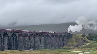 steam train going over Ribblehead viaduct in the Yorkshire dales [upl. by Sirtemed628]