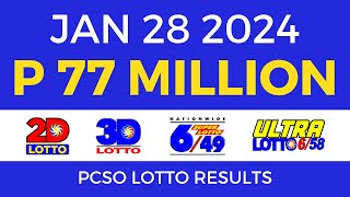 Lotto Result January 28 2024 9pm PCSO [upl. by Gerard]