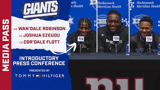 WanDale Robinson Joshua Ezeudu amp CorDale Flott Introductory Press Conference  New York Giants [upl. by Colwen876]