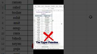 Upper case in excel  How to convert lower case into upper case in Excel  learningdataworks [upl. by Anneliese112]