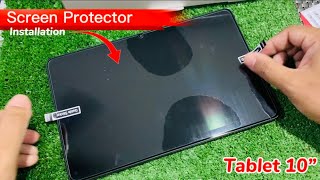 How to Install Screen Protector for Tablet Without Bubble  7” 8” 10” Tempered Glass Screen [upl. by Capone]