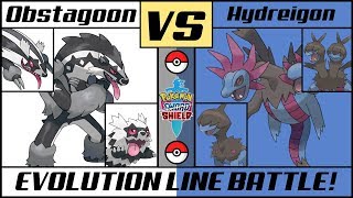 HYDREIGON vs OBSTAGOON  Dark Evolution Battle Pokémon SwordShield [upl. by Enwahs]