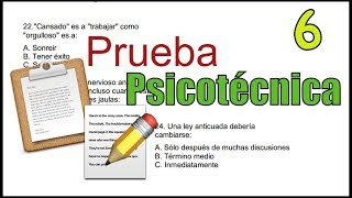 ✅ PRUEBA PSICOTÉCNICA  Ejemplo 06  personalidad razonamiento 🔴 [upl. by Angid]