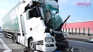 Przerażający wypadek na autostradzie A4 [upl. by Wehtam]