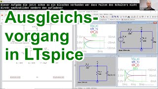 Simulation des Auf amp Entladen eines Kondensators über zwei Widerstände aus Aufgabe 163 in LTspice [upl. by Refinnaej876]