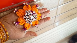 Diybeautiful ghungroo flower walilatest party wear ring 💍 [upl. by Nacul]