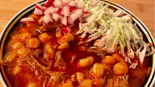 Como Preparar Pozole Rojo de Puerco 🐷 🐖 [upl. by Corydon5]