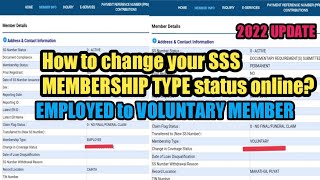 How to change membership type status ONLINE from EMPLOYED to VOLUNTARY MEMBER 2022 update [upl. by Ydaf430]