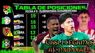 Tabla de posiciones HOY Fecha  9 🔥 BOLIVIA AL MUNDIAL 🏆 PARAGUAY y Alfaro mas cerca del sueño [upl. by Anadal]