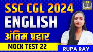 SSC CGL 2024  SSC CGL English Class22 by Dr RUPA RAY mam [upl. by Eidde]