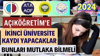 Açıköğretim Aöf Sınavsız İkinci Üniversite Kayıt Şartları Bu Şartlara Mutlaka Dikkat Edin [upl. by Ute]