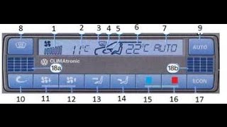 VW Climatronic system How to enter in DIAGNOSTIC submenu [upl. by Aldred]