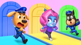 Police Chase Obstacle Run  Educational Videos  Kids Cartoons  Sheriff Labrador [upl. by Cyrus]