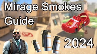 Smokes Basicos Mirage CS2  2024  A site B site MID  English Sub  Español [upl. by Aknayirp526]