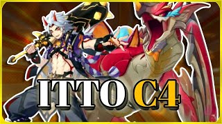 Arataki Itto C4 vs Goldflame Qucusaur Tyrant  Genshin Impact [upl. by Felder]