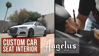 How to Custom Paint Your Car Seat Interior  Audi S3  Angelus Paint [upl. by Akkeber881]