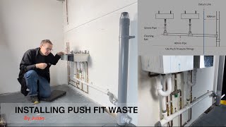 Installing push fit waste pipe and soil stack following a diagram [upl. by Namya]