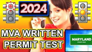 Maryland Permit Test 2024  MVA Learners Permit Practice Test [upl. by Josler368]