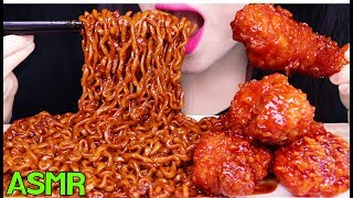 ASMR BLACK BEAN NOODLES  FRIED CHICKEN 시크릿 양념치킨 짜장 불닭볶음면 먹방 EATING SOUNDS NO TALKING MUKBANG [upl. by Aihseit]