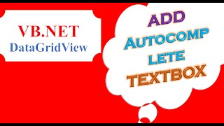 VBNET DataGridView  Add AutoCompleteTextBox Column [upl. by Novets864]