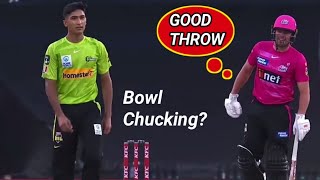 Hasnain vs Henriques Fight  Hasnain Bowling in BBL  Hasnain Accused of Bowl Chucking [upl. by Erl]