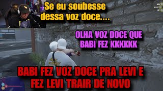 BABI FEZ VOZ DOCE PRA LEVI E OLHA A REAÇÃO DO LEVI COM A VOZ DOCE DA BABI KKKKKKKK [upl. by Runck824]