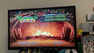 Donkeys Christmas shrektacular 2010 dvd opening and menu walkthrough [upl. by Enilauqcaj320]