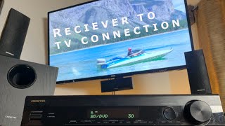 How to Connect TV to Receiver  With and Without HDMI and RCA  Onkyo Receiver Install [upl. by Nesyla]