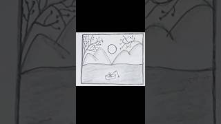 Landscape drawing art shortsviral youtubeshorts [upl. by Urbai296]