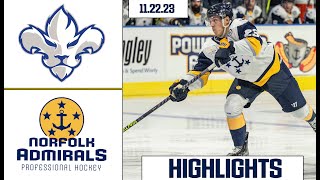 TroisRivieres Lions at Norfolk Admirals  November 22 2023  HIGHLIGHTS [upl. by Bluefarb70]