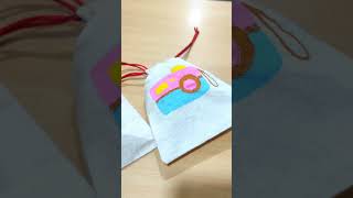 Cute Mini Drawstring bag 🎀 ytshorts shorts subscribe and watch full tutorial [upl. by Tiemroth]