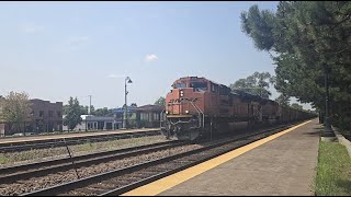 BNSF SD70ACE leads a coal train through Lisle IL 7302024 [upl. by Aliuqehs]