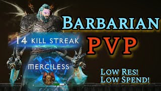 BARBARIAN PVP BATTLEGROUND  Low Res Low Spend  Diablo Immortal [upl. by Martica141]