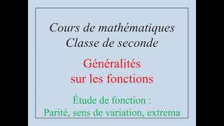 Maths 2019  Cours 2nde  Étude de fonction par lecture graphique [upl. by Ivett]