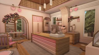 Building a Pink Valentines Cafe in Bloxburg w Anix amp Faulty [upl. by Darell727]