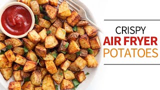 Air Fryer Potatoes  fast easy and crispy roasted potatoes [upl. by Barthel]