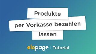 TUTORIAL Per Vorkasse bezahlen [upl. by Newob86]