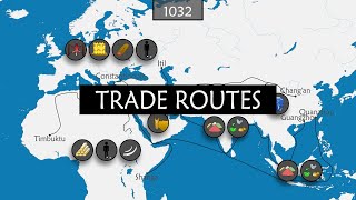 History of the Major Trade Routes  Summary on a Map [upl. by Havot926]