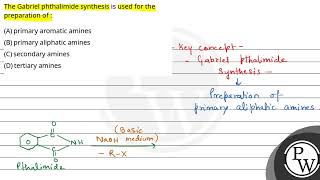 The Gabriel phthalimide synthesis is used for the preparation of [upl. by Meeharb]