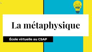 Philosophie La métaphysique [upl. by Sigismondo]