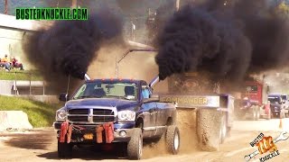 DIESEL SLED PULLING TRUCKS ROLL COAL at VERMONSTER [upl. by Yreffeg]