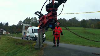 econtech Pflugystem basierend auf einem Huddig im Einsatz für die Firma Rhön Montage [upl. by Bobinette831]