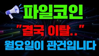 quot결국 이탈quot 파일코인 월요일이 관건입니다 파일코인 파일코인전망 파일코인호재 [upl. by Epuladaugairam383]