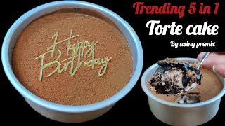 Trending Torte cake recipe without oven Trending 5 in 1 torte cake Perfect Chocolate Dream cake [upl. by Ymrots305]