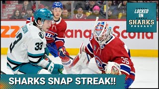 SHARKS BREAK 12 GAME LOSING STREAK WITH 32 WIN OVER THE MONTREAL CANADIENS [upl. by Surdna]